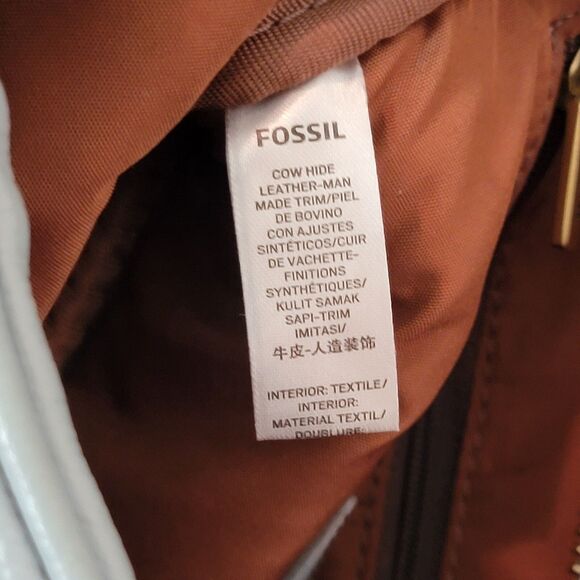 Fossil Crossbody Bag Womens Blue Pebbled Leather Shoulder Handbag Purse - Picture 13 of 16